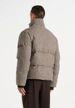 Tate - Check Wool Puffer Jacket - Brown