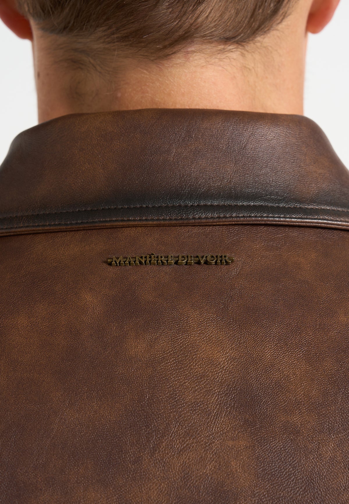 Louka - Vintage Leather Bomber Jacket - Brown