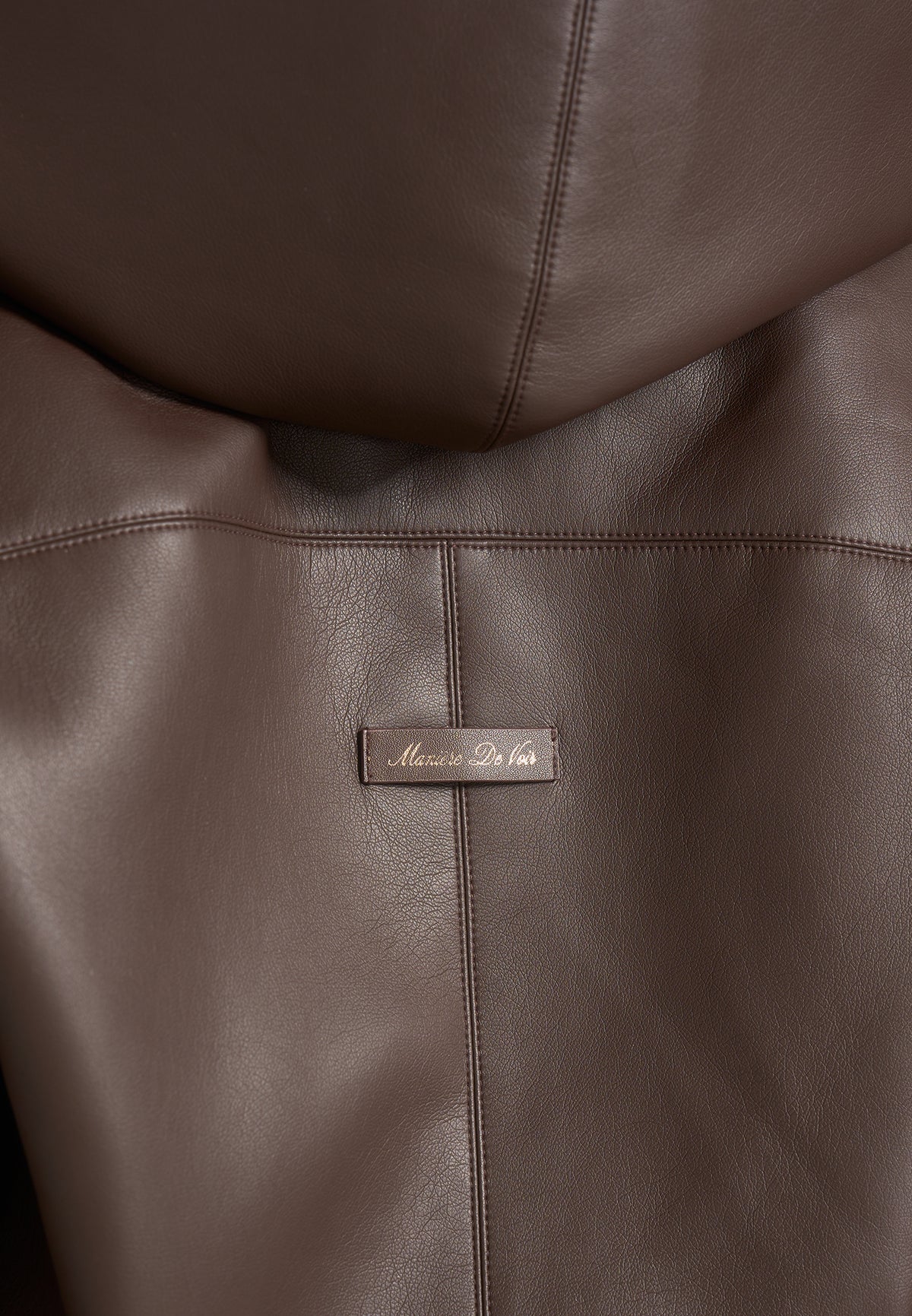 Alanna - Hooded Cropped Leather Jacket With Belt - Brown