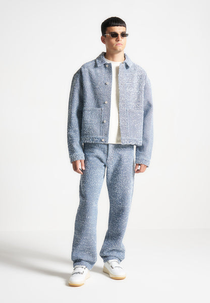 Store Denim Hunter Mynte Boucle Wollmantel