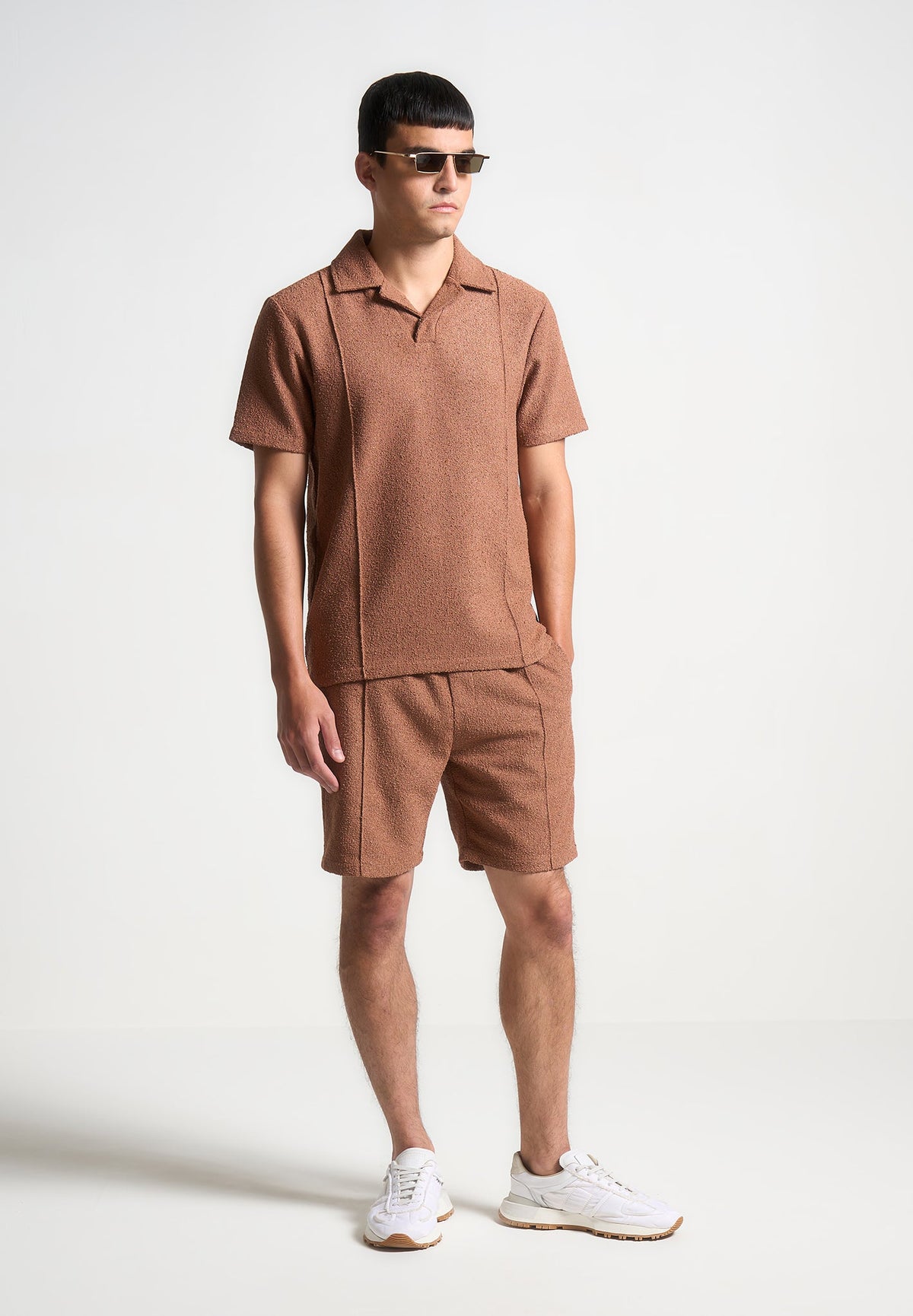 Boucle Pintuck Shorts - Fawn