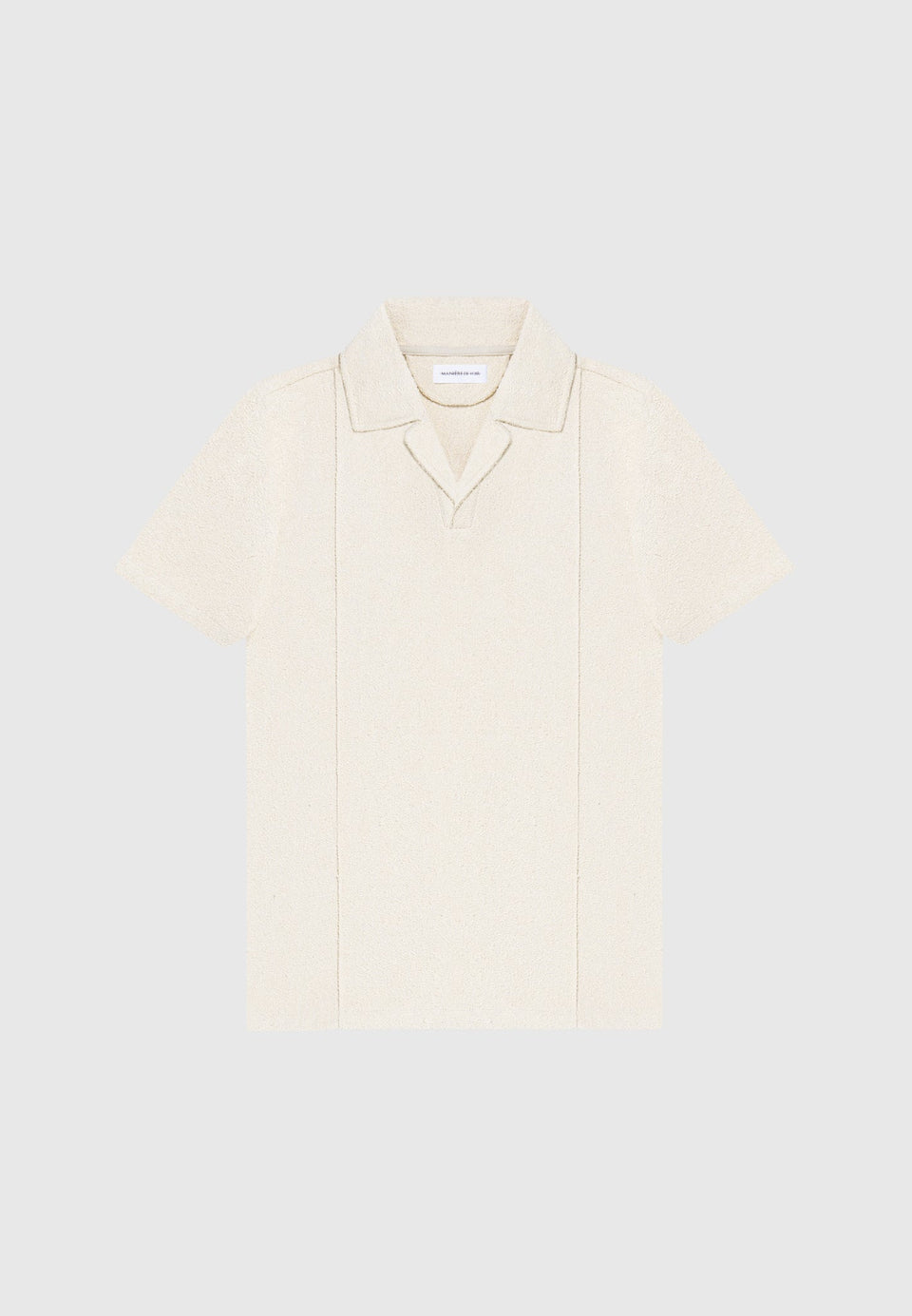 boucle-revere-pintuck-polo-shirt-beige
