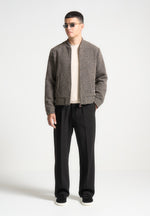 boucle-zip-through-bomber-jacket-brown