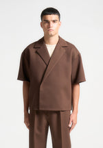 boxy-twill-double-breasted-shirt-brown