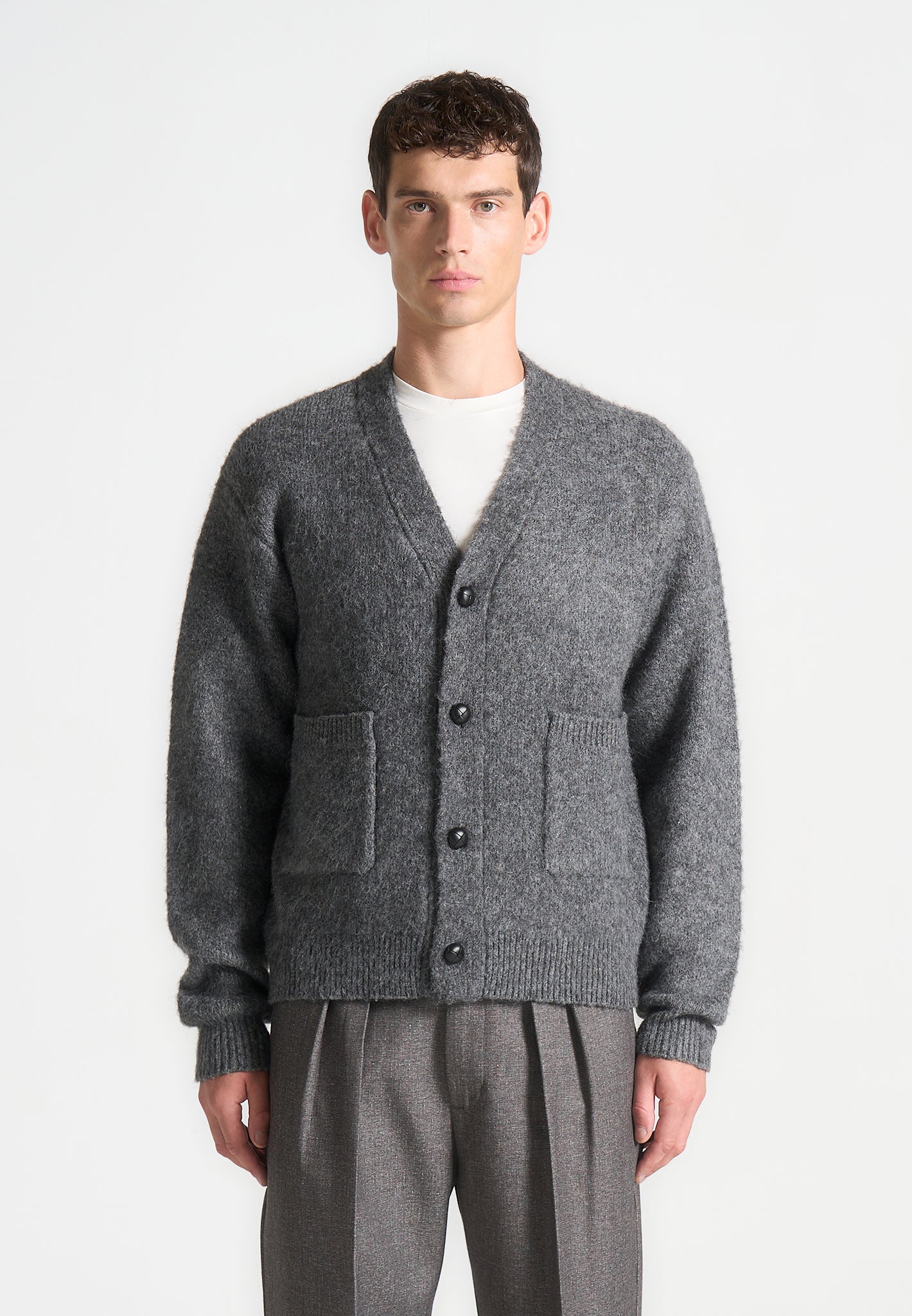 brushed-wool-knit-cardigan-grey