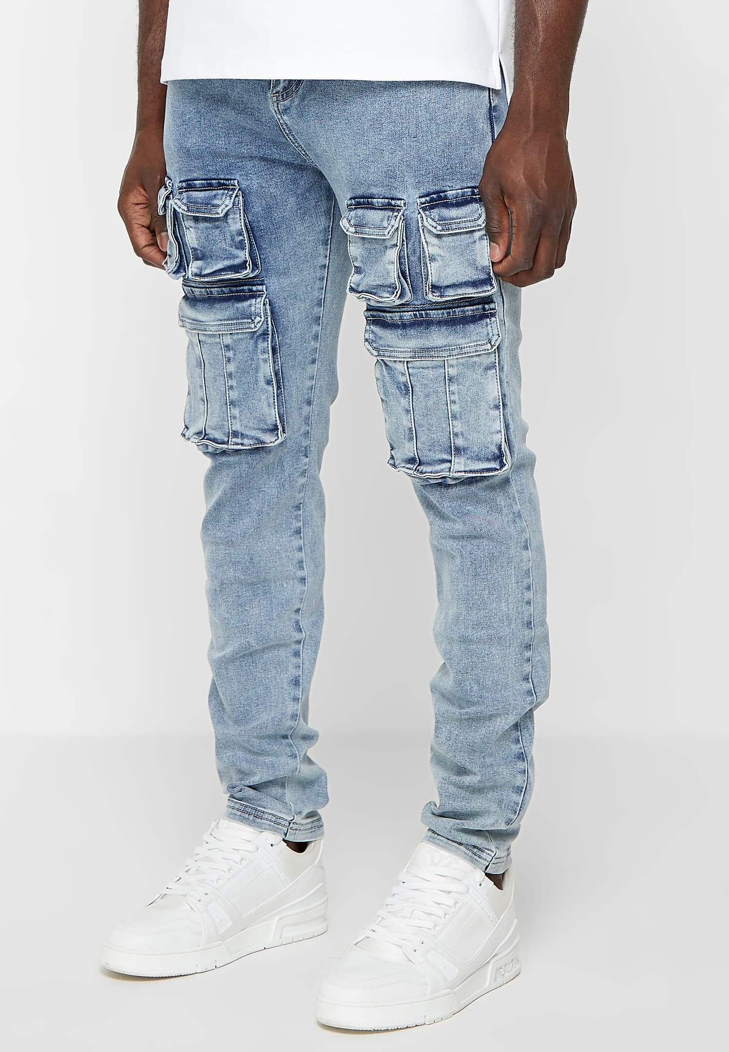Cargo Pocket Jeans - Stonewash Blue | Manière De Voir USA