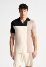 colour-block-knit-revere-polo-top-black-beige