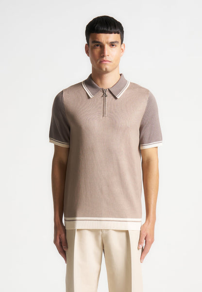 トップス ALTERRAIN FUSIONKNIT POLO SHIRT L colour-block-zip-polo-shirt-