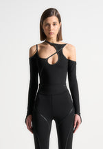 contrast-asymmetric-bodysuit-black