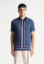 contrast-border-knit-zip-polo-shirt-blue