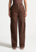 high-rise-drill-cargo-pants-brown