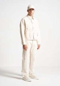 Contrast Stitch Carpenter Jean - Cream