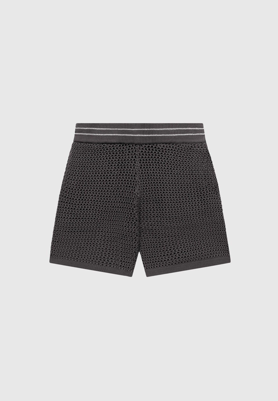 crochet-knit-stripe-shorts-charcoal-grey