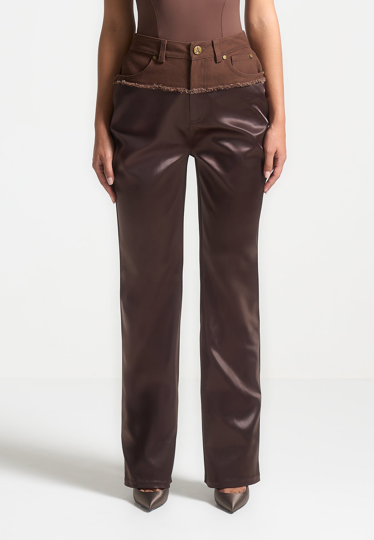 distressed-drill-satin-trousers-brown