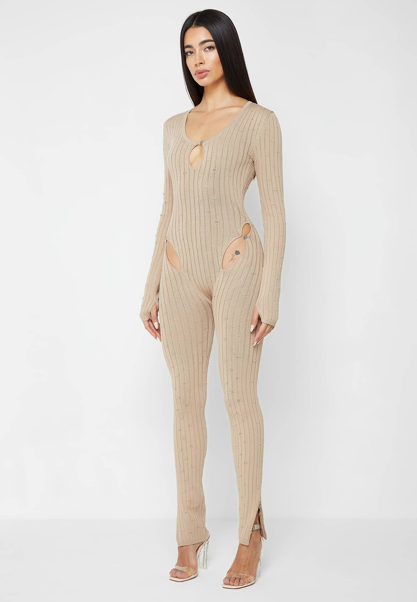 distressed-knitted-cut-out-jumpsuit-taupe