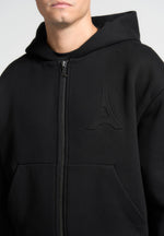 eternel-eiffel-embossed-zip-hoodie-black