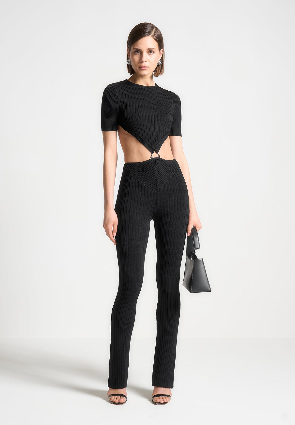 Knitted Backless Jumpsuit - Black | Manière De Voir USA