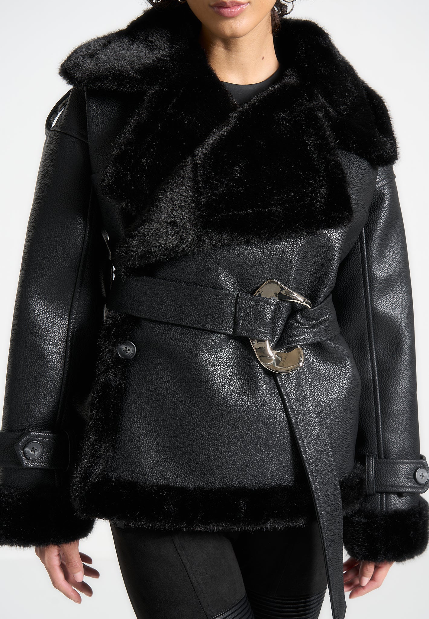 leather-and-plush-wrap-belted-jacket-black