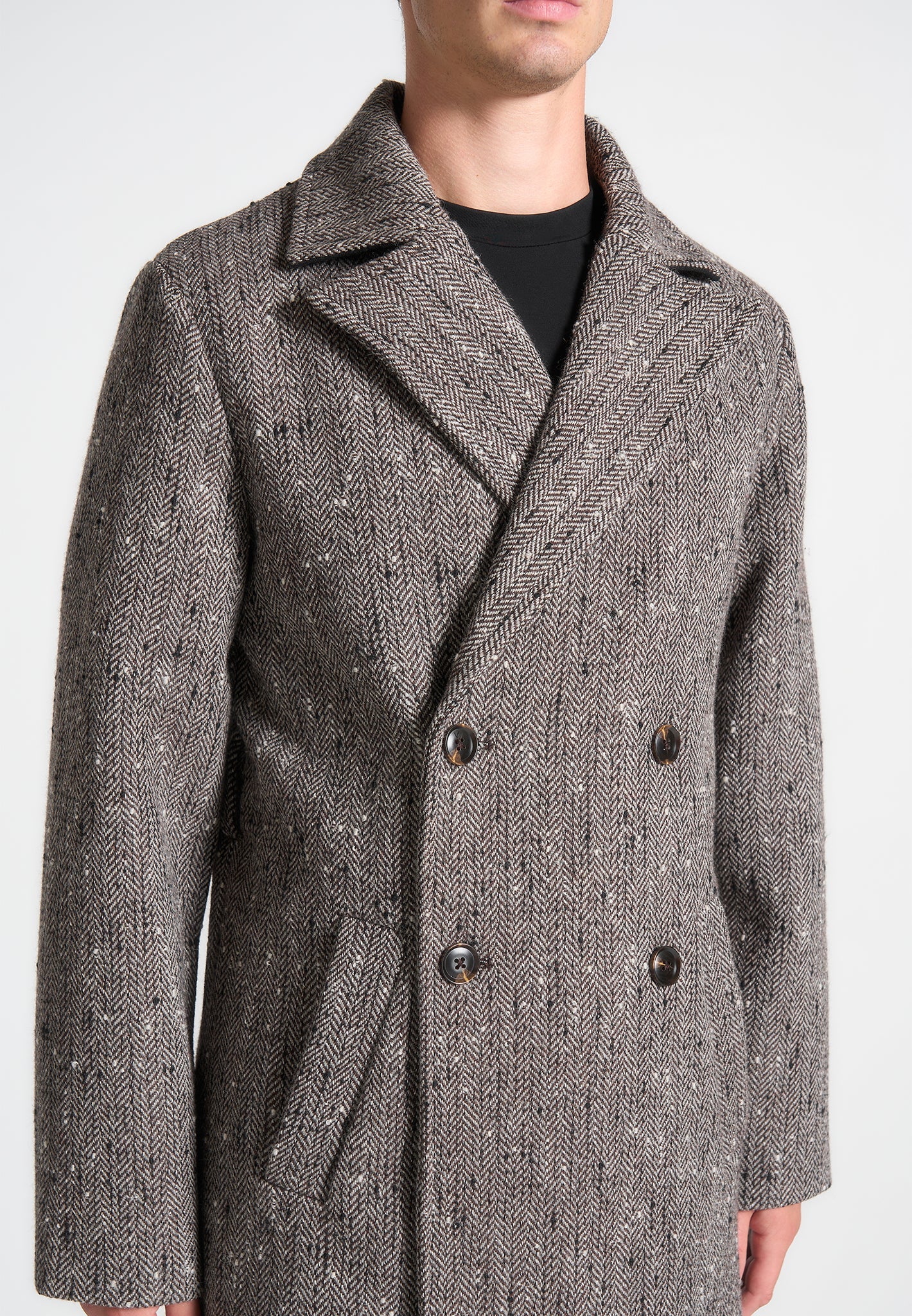 Herringbone peacoat mens on sale