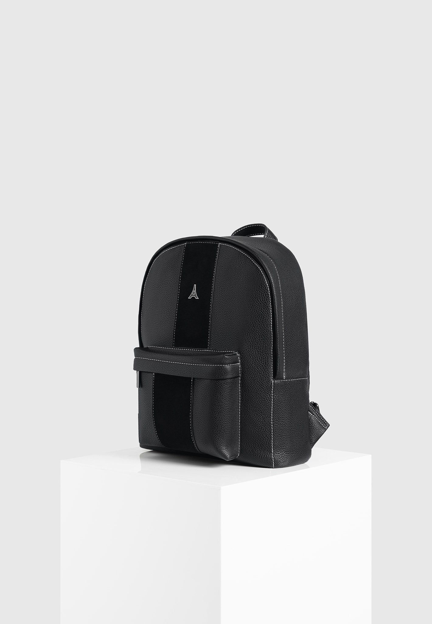 Suede Panel Backpack - Black - One size - Lyon