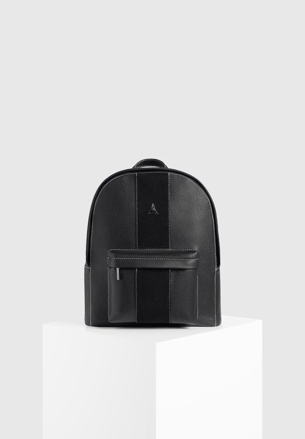 Lyon - Suede Panel Backpack - Black