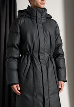 Matte Longline Puffer Coat - Black