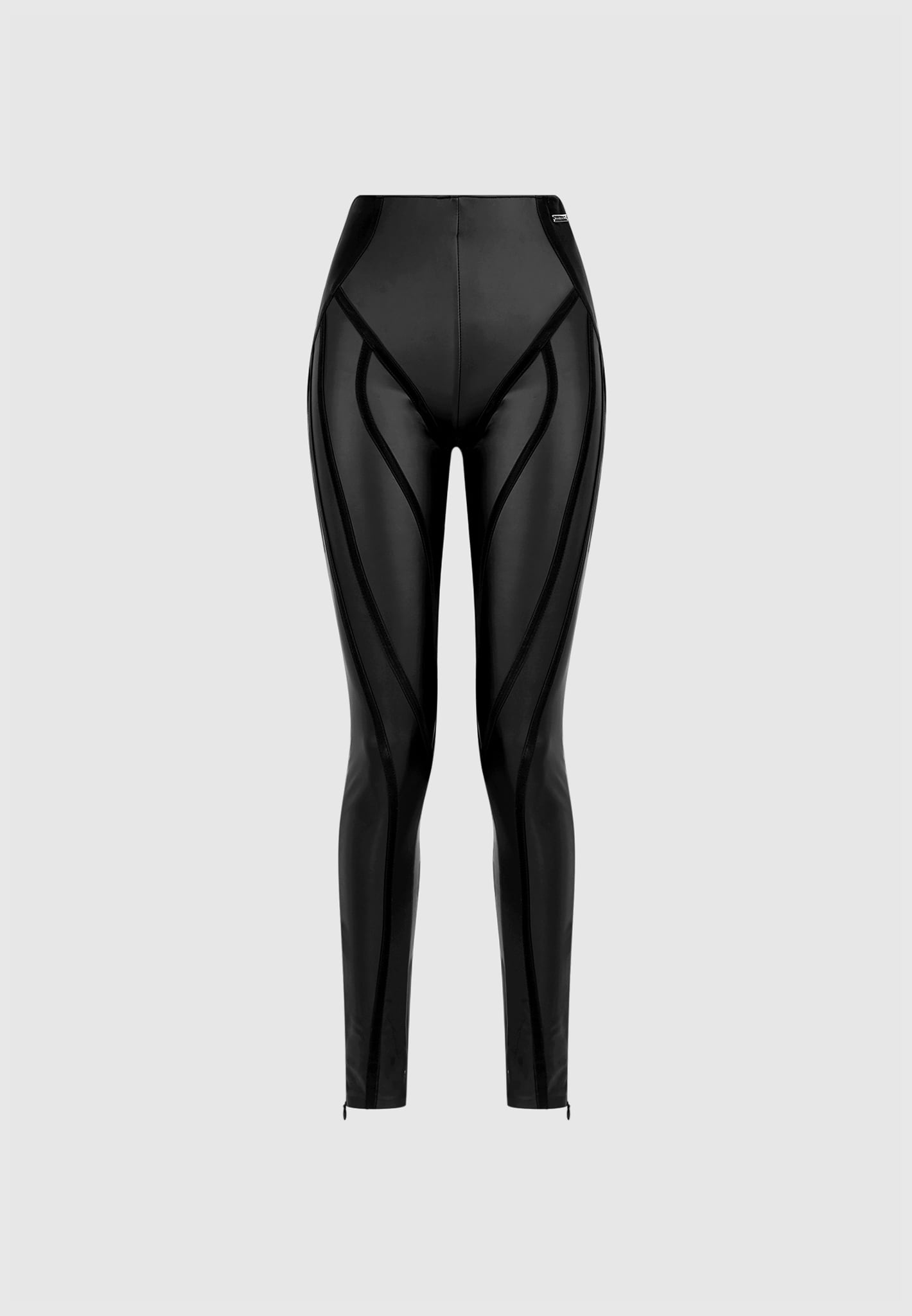 matte vegan leather contour leggings black1