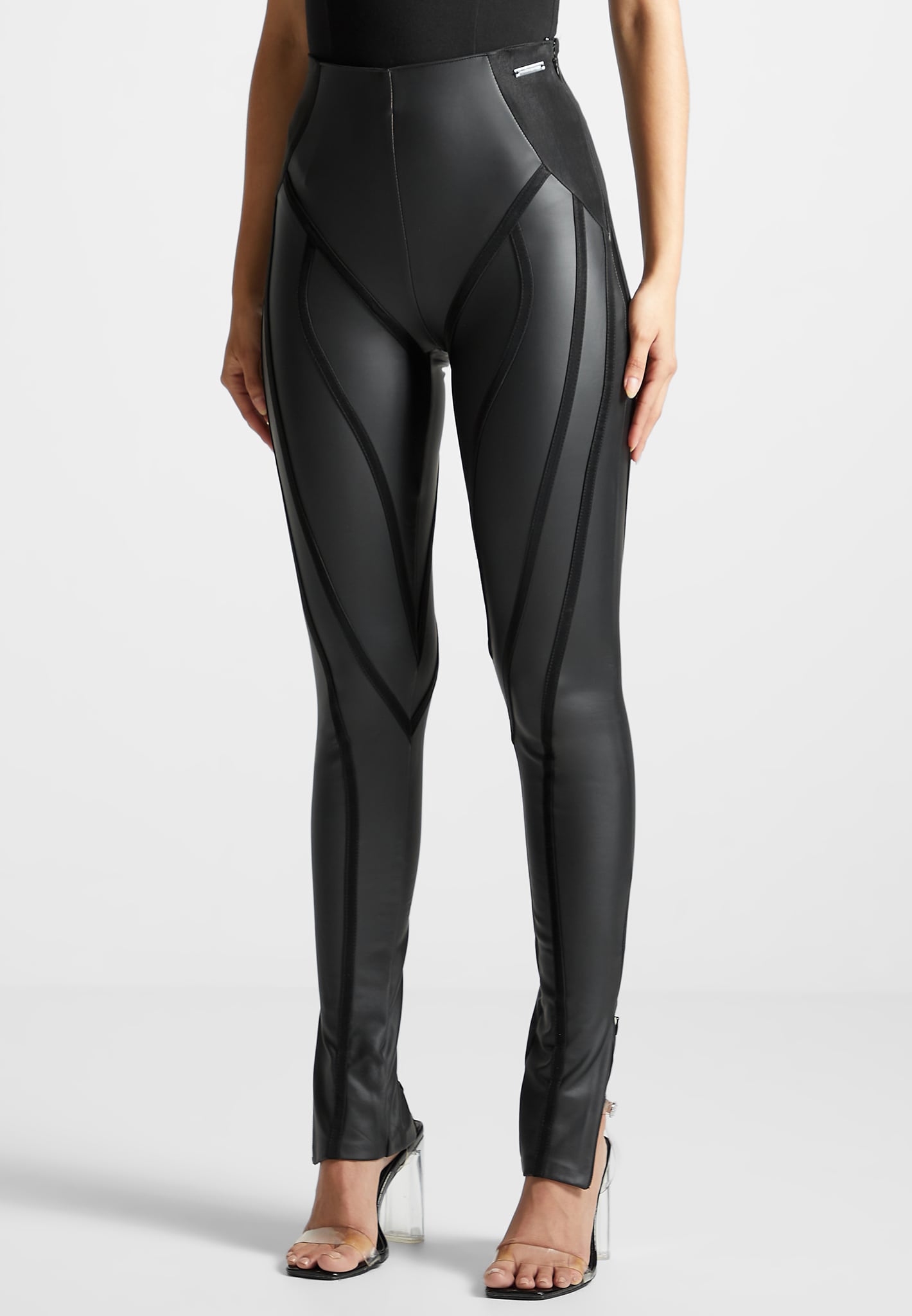 Buy Black Leather Pants In Plus Size For Women Online | Amydus