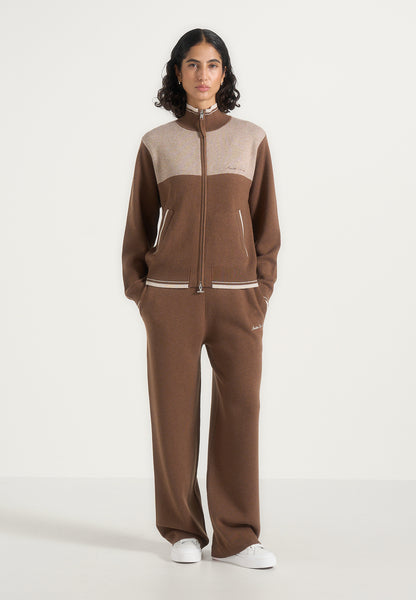 Mathieu - Color Block Signature Knit Jacket - Taupe / Beige