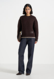 Soren - Waffle Knit Jumper - Brown