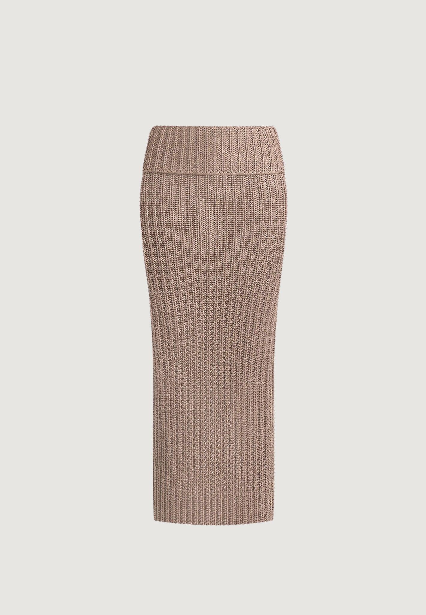 Lyra - Knit Maxi Skirt with Foldover - Taupe | Manière De Voir USA