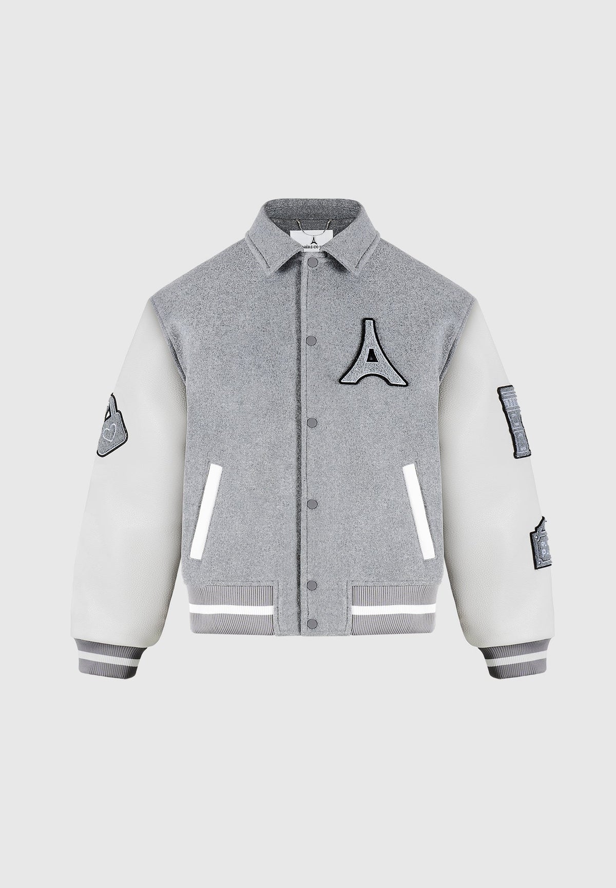 Mona Lisa-  Wool Blend Varsity Jacket - Grey