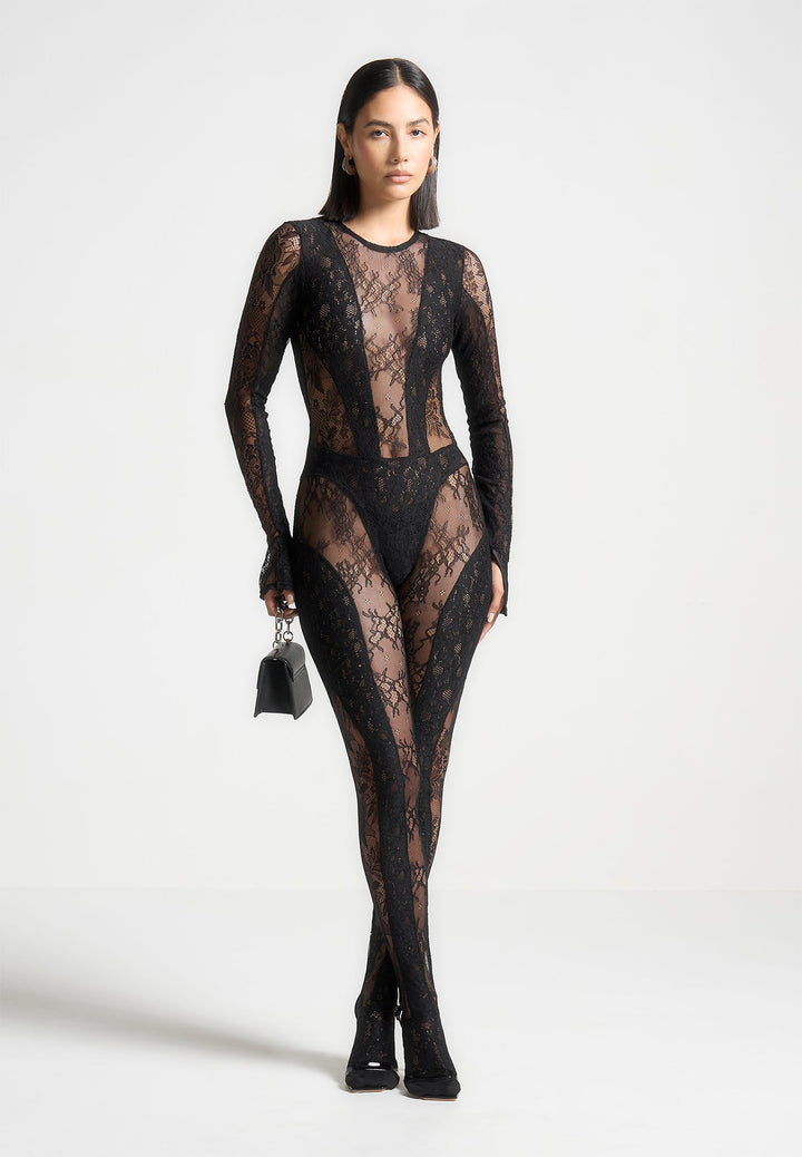 lace-backless-footsie-jumpsuit-with-pearl-detail-black