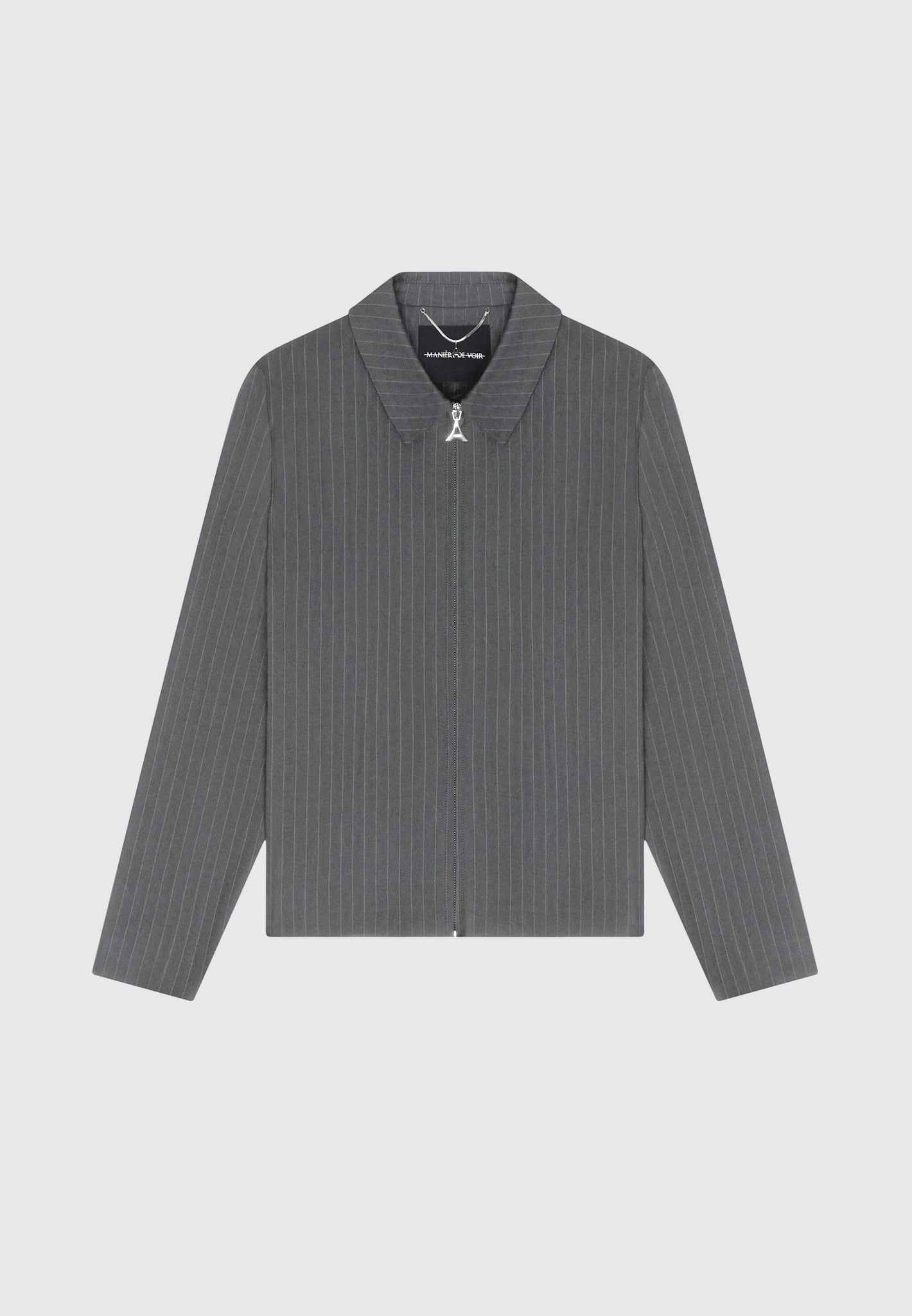 Pinstripe Tailored Jacket - Grey