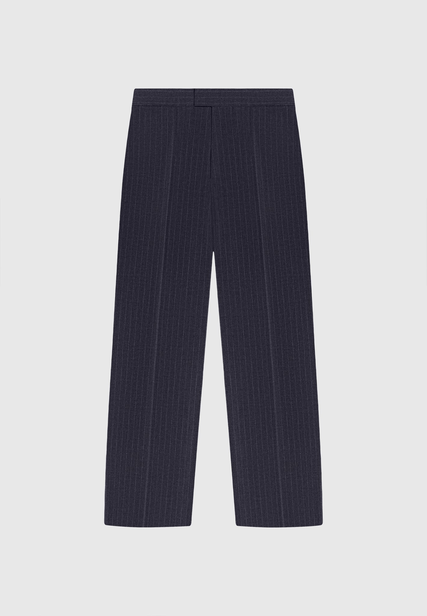 Buy Men Navy Slim Fit Stripe Flat Front Formal Trousers Online - 657278 |  Louis Philippe