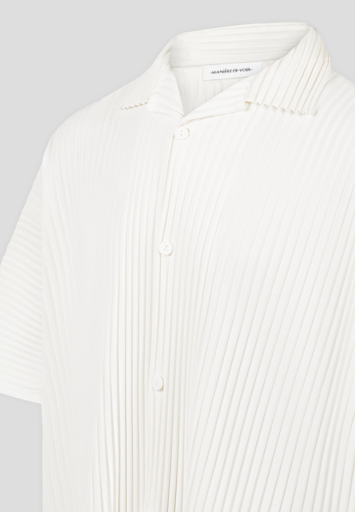Men's Pleated Shirt - Off White - XL - Pascal - Manire de Voir Men's Pleated Shirt - Off White - XL - Pascal - Manire de Voir