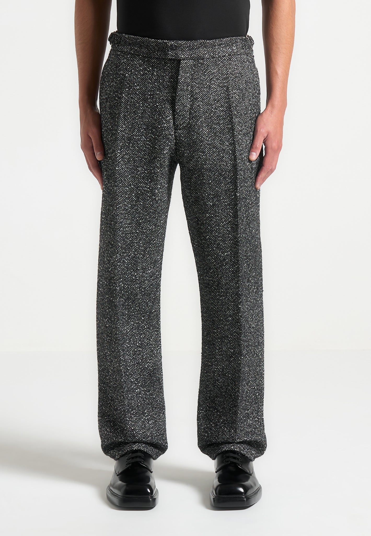 regular-fit-herringbone-tailored-trousers-black