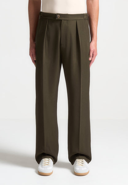 パンツ PLEATED TAILORED PANTS relaxed-fit-twill-pleated-