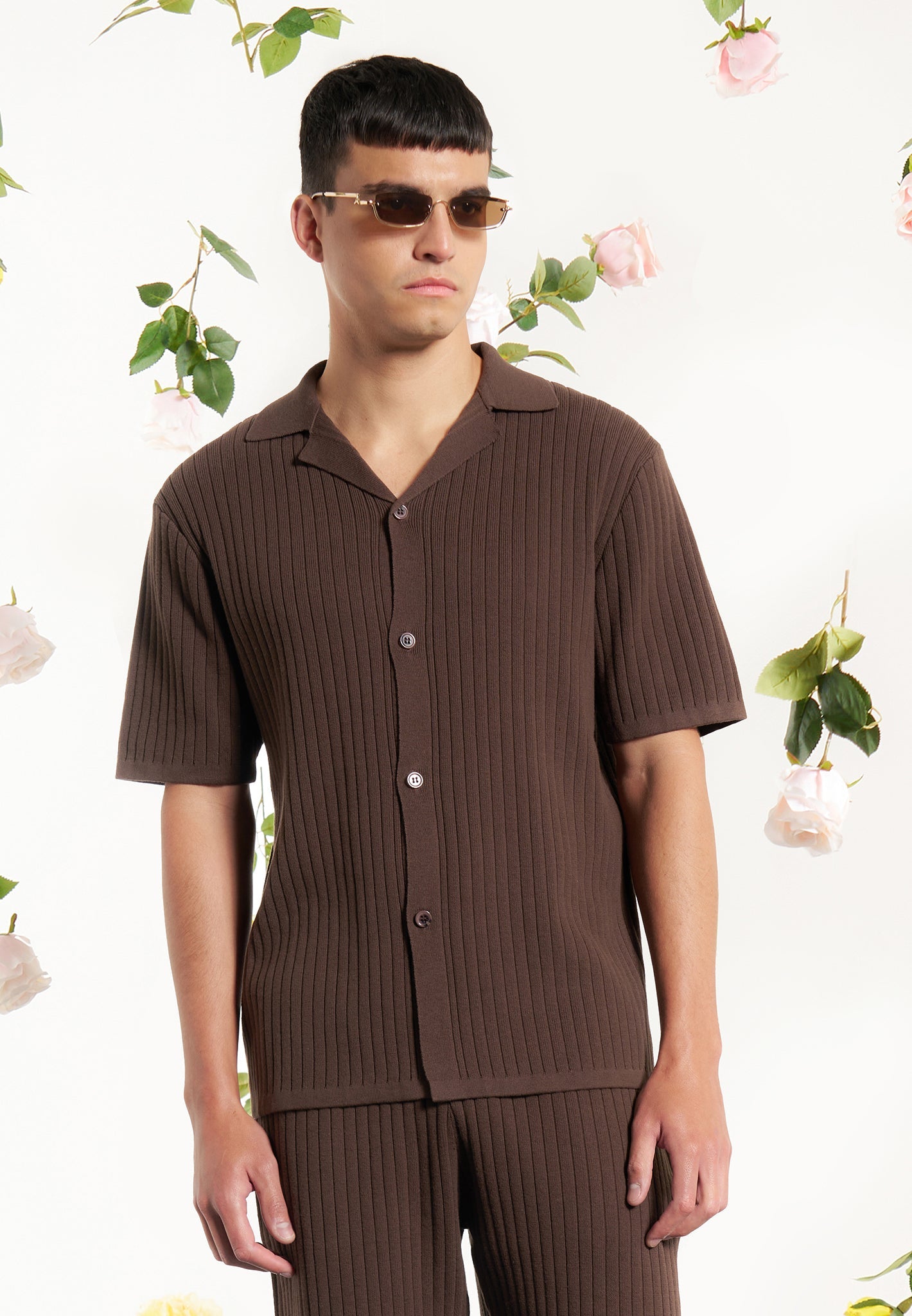 ribbed-knit-revere-shirt-brown