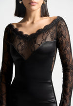 satin-and-lace-mini-dress-black