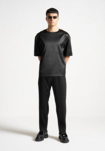Satin Boxy Fit T-Shirt - Black