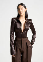 wide-shoulder-satin-shirt-bodysuit-brown