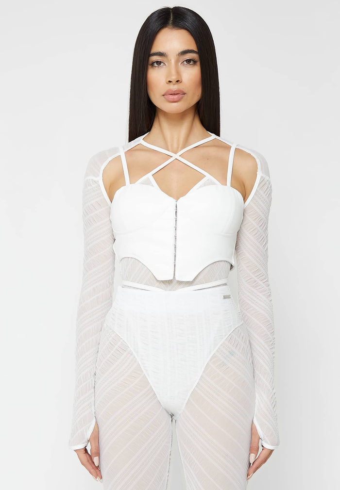 sheer-bodysuit-with-vegan-leather-corset-white