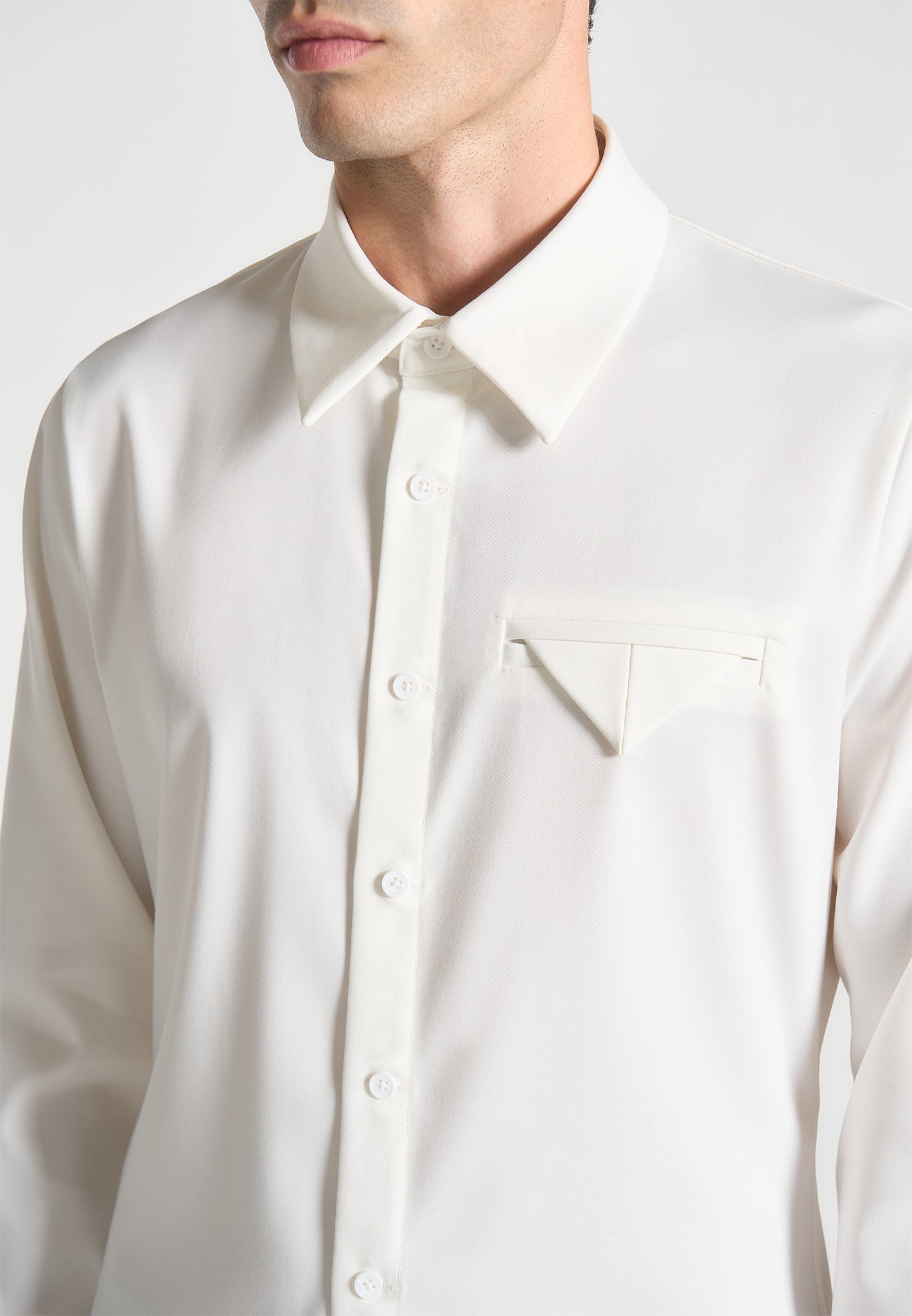 Tom - Slim Fit Tailored Stretch Dress Shirt - White