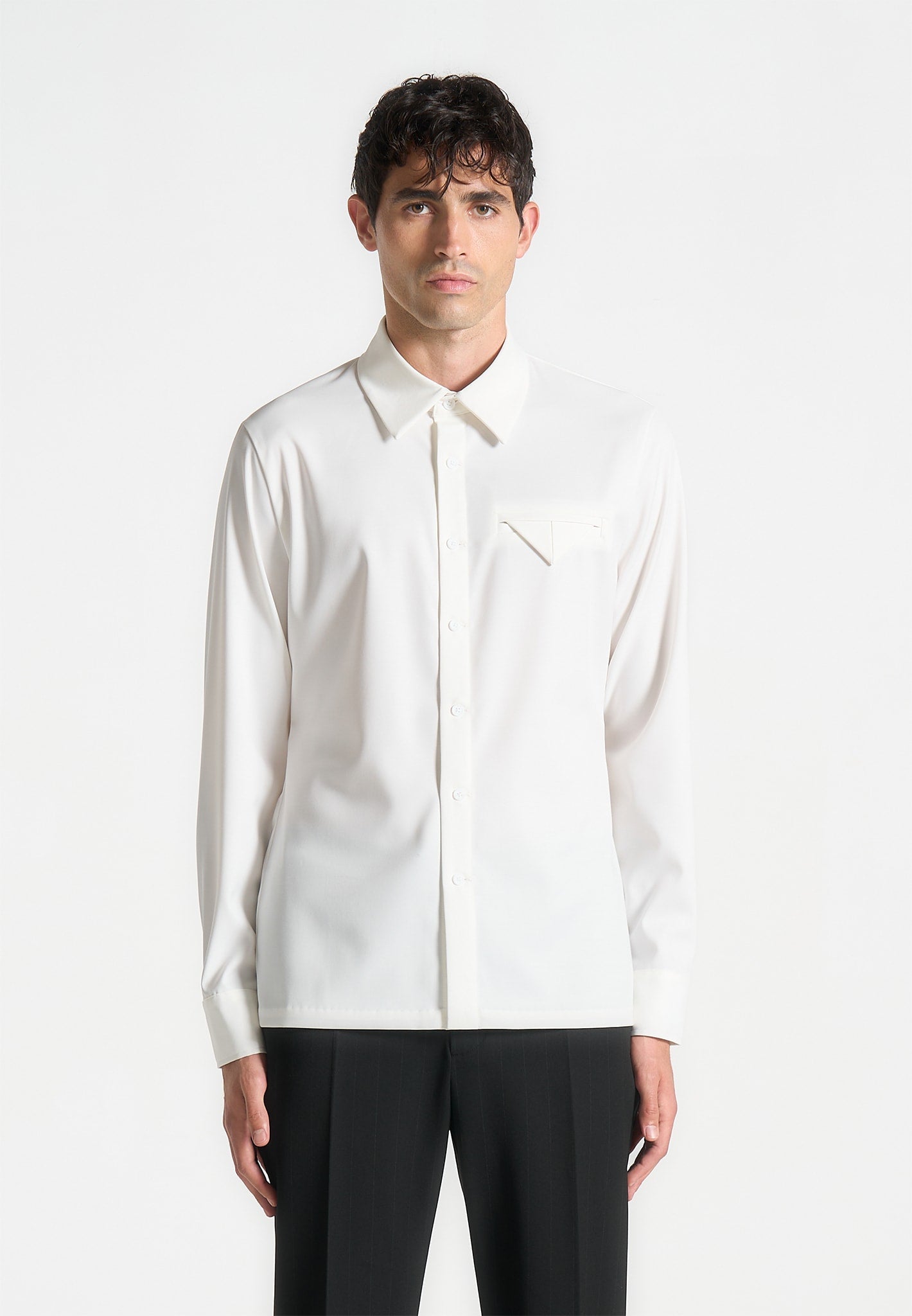 Men's Slim Fit Tailored Stretch Dress Shirt - White - XXL - Tom