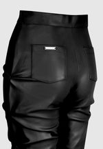 tacked-vegan-leather-flared-trousers-black