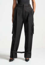 tailored-pleated-cargo-trousers-black-1