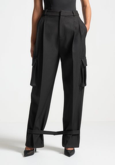 tailored-pleated-cargo-trousers-black-1