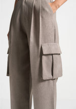 textured-tailored-pleated-cargo-trousers-brown-marl