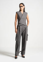 textured-tailored-pleated-cargo-trousers-grey-marl